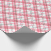 Wunderschönes kariertes Muster in graurosa Rosa Geschenkpapier (Ecke)