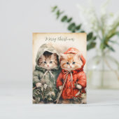 Wunderschönes Kätzchen-Paar Weihnachten Postkarte (Stehend Vorderseite)