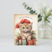 Wunderschönes Kätzchen Weihnachten  Postkarte (Stehend Vorderseite)