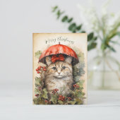Wunderschönes Kätzchen Weihnachten Postkarte (Stehend Vorderseite)