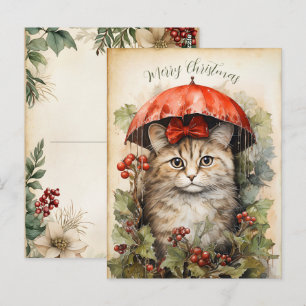 Wunderschönes Kätzchen Weihnachten Postkarte