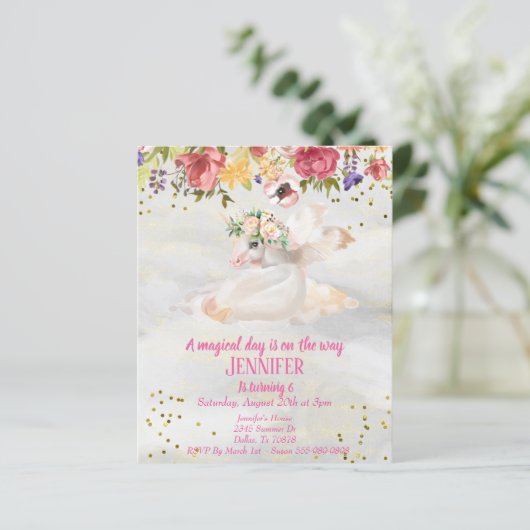 Wunderschönes Kind Gold Unicorn Pegasus Budget (Stehend Vorderseite)