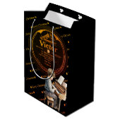 Wunderschönes Kinderpiano - Schwarzer Bronze Mittlere Geschenktüte (Rückseite Schrägansicht)