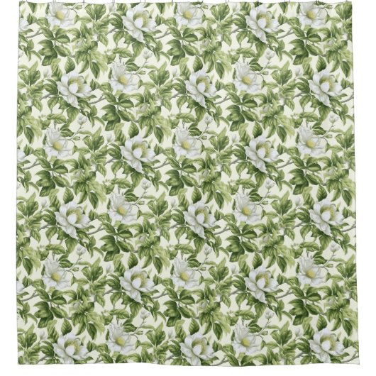 Wunderschönes klassisches Blumenmuster Duschvorhang (Vorderseite)