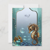 Wunderschönes kleines Steampunk-Seepferd. Dankeskarte (Rückseite)