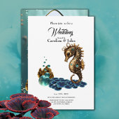 Wunderschönes kleines Steampunk-Seepferd. Einladung