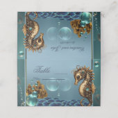 Wunderschönes kleines Steampunk-Seepferd Platzkarte (Außenseite Aufgefaltet)