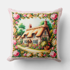 Wunderschönes Land Strohdach Hütte Kissen. Kissen