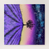 Wunderschönes Lavendelfeld in der Starry Night - Z Puzzle (Horizontal)