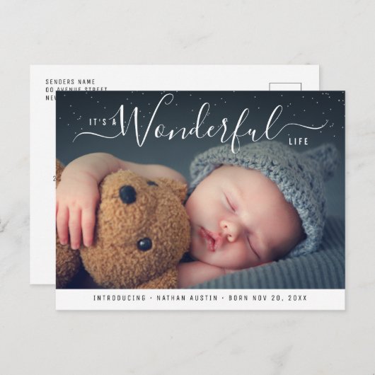 wunderschönes Leben | Geburtsankündigung Postkarte (Vorne/Hinten)