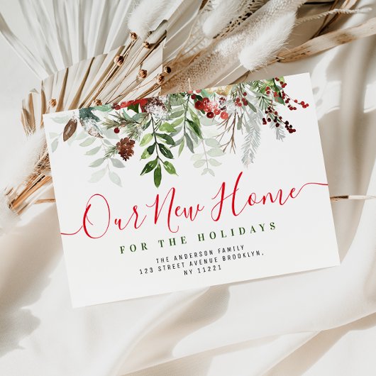 Wunderschönes Leben Rot & Weiß Schrift Neue Zuhaus Postkarte