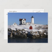 Wunderschönes Leuchtturm im Winter Postkarte (Vorne/Hinten)