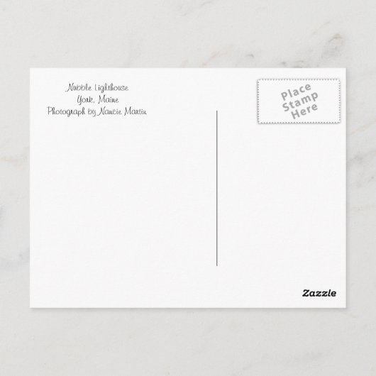 Wunderschönes Leuchtturm im Winter Postkarte (Rückseite)