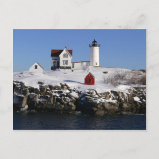 Wunderschönes Leuchtturm im Winter Postkarte