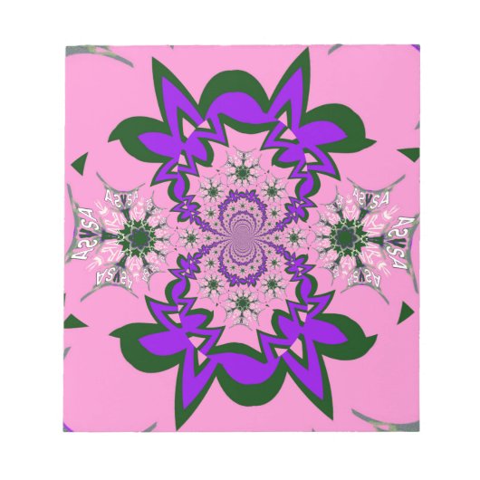 Wunderschönes lila Babymotiv in Rosa Notizblock (Vorderseite)