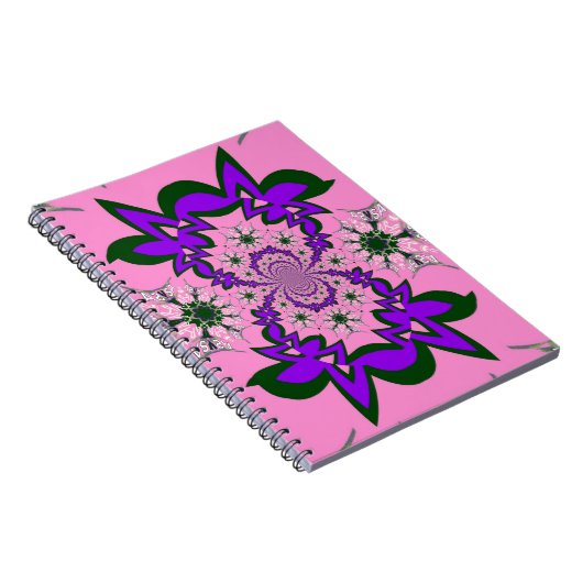 Wunderschönes lila Babymotiv in Rosa Notizblock (Rechte Seite)