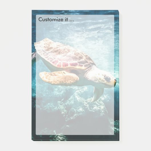 Wunderschönes Meer Turtle Ocean Post-it Klebezettel (Vorderseite)