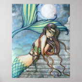 Wunderschönes Mermaid Wasserfarben-Poster drucken Poster (Vorne)