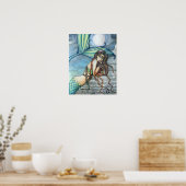 Wunderschönes Mermaid Wasserfarben-Poster drucken Poster (Küche)
