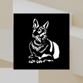 Wunderschönes Minimalistisches B&W German Shepherd Poster