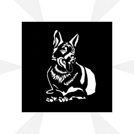 Wunderschönes Minimalistisches B&W German Shepherd Poster