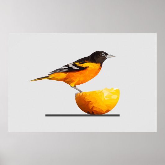 Wunderschönes Minimalistisches Oriole Bird Poster (Vorne)