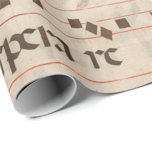 Wunderschönes mittelalterliches Musikmanuskript Geschenkpapier (Rolleneckpunkt)