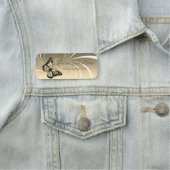 Wunderschönes modernes elegantes Gelb mit Schmette Namensschild (Beispiel)