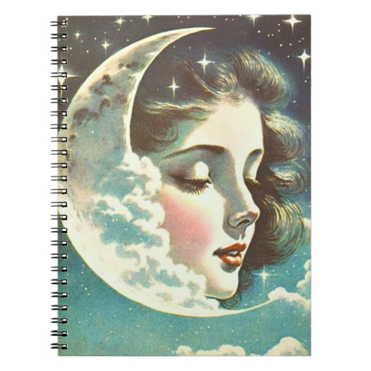 Wunderschönes Mond-Mädchen-Notizbuch Notizblock (Vorderseite)