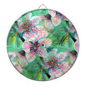 Wunderschönes Monogramm des Sakura-Kirschbaumes Dartscheibe (vorne)