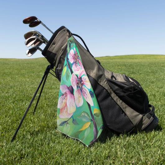 Wunderschönes Monogramm des Sakura-Kirschbaumes Golfhandtuch (Gras)