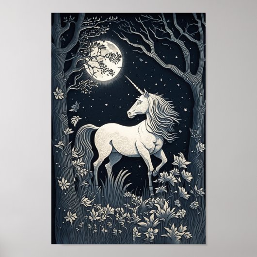 Wunderschönes mystisches Einhornposter Poster (Vorne)