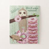 Wunderschönes, neugieriges Donut-Essen im Schlafzi Puzzle (Vertikal)