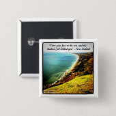 Wunderschönes Neuseeland und berühmtes Sprichwort Button (Vorne & Hinten)