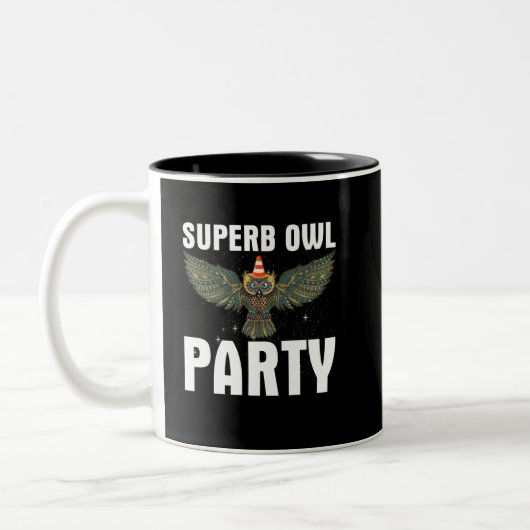 Wunderschönes Owl-Party, was wir im Schatten-Klass Zweifarbige Tasse (Links)