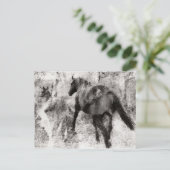 Wunderschönes Paint Horse Stute mit Fohlen  Postkarte (Stehend Vorderseite)