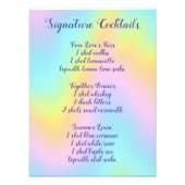 Wunderschönes Pastel Rainbow Wedding Cocktail Menü Fotodruck (Vorne)