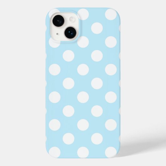 Wunderschönes Pastellblau mit großen Polka-Punkten Case-Mate iPhone Hülle (Rückseite)