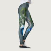Wunderschönes Pelikan mit Wellen und Palmen Leggings (Rechts)
