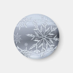 Wunderschönes perfektes Weihnachtssilber SNowflake Magnet