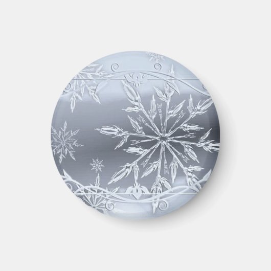 Wunderschönes perfektes Weihnachtssilber SNowflake Magnet (Vorne)