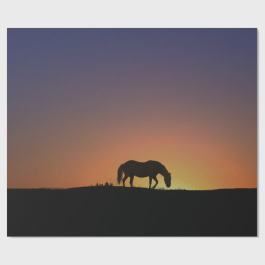 Wunderschönes Pferd im Südwesten des Sonnenaufgang Geschenkpapier (Flach)