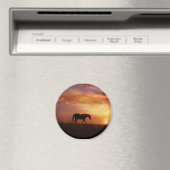 Wunderschönes Pferd und Sonnenuntergang - Fotograf Magnet (In Situ (Geschirrspüler))