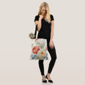 Wunderschönes Pfingstrosen-Nahtlosmuster Tasche (Am Model)