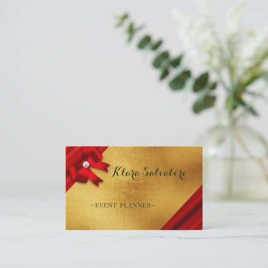 Wunderschönes Phantastisches Gold mit Rot Greasy Visitenkarte (Stehend Vorderseite)