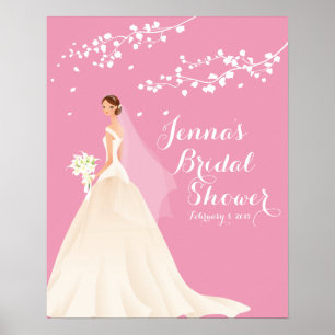 Wunderschönes Pink Bride Brautparty Poster