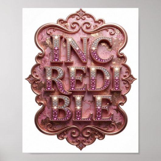 Wunderschönes Pink UNGLAUBLICHES Grafikdesign Poster (Vorne)