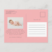 wunderschönes pinkfarbenes gürtelblumenblättriges ankündigungspostkarte (Rückseite)