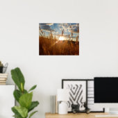 Wunderschönes Poster eines Sonnenuntergangs über e (Heimbüro)