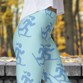 Wunderschönes Powder Blue Snowschuh Laufen Muster Leggings